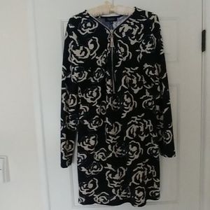 Papillon Navy and Cream zip up dress